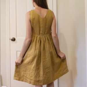 Custom Mustard Not Perfect Linen Dress